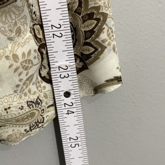 Croft & Barrow Women’s Top XL Brown Paisley Print Autumn Casual Workware Blouse - Picture 4 of 13